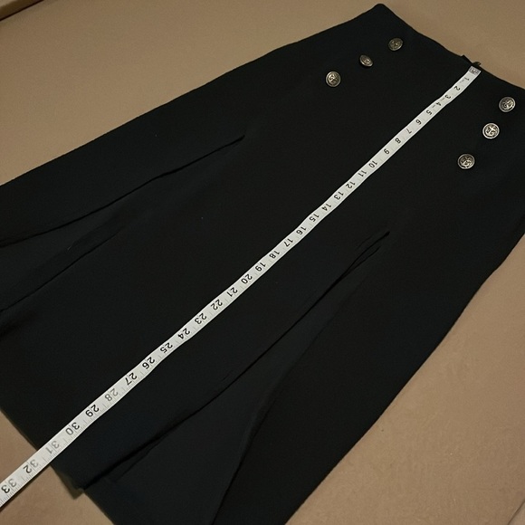 MAEVE by ANTHROPOLOGIE Dual Split Button Dark Navy Midi skirt - 6 - Picture 8 of 12